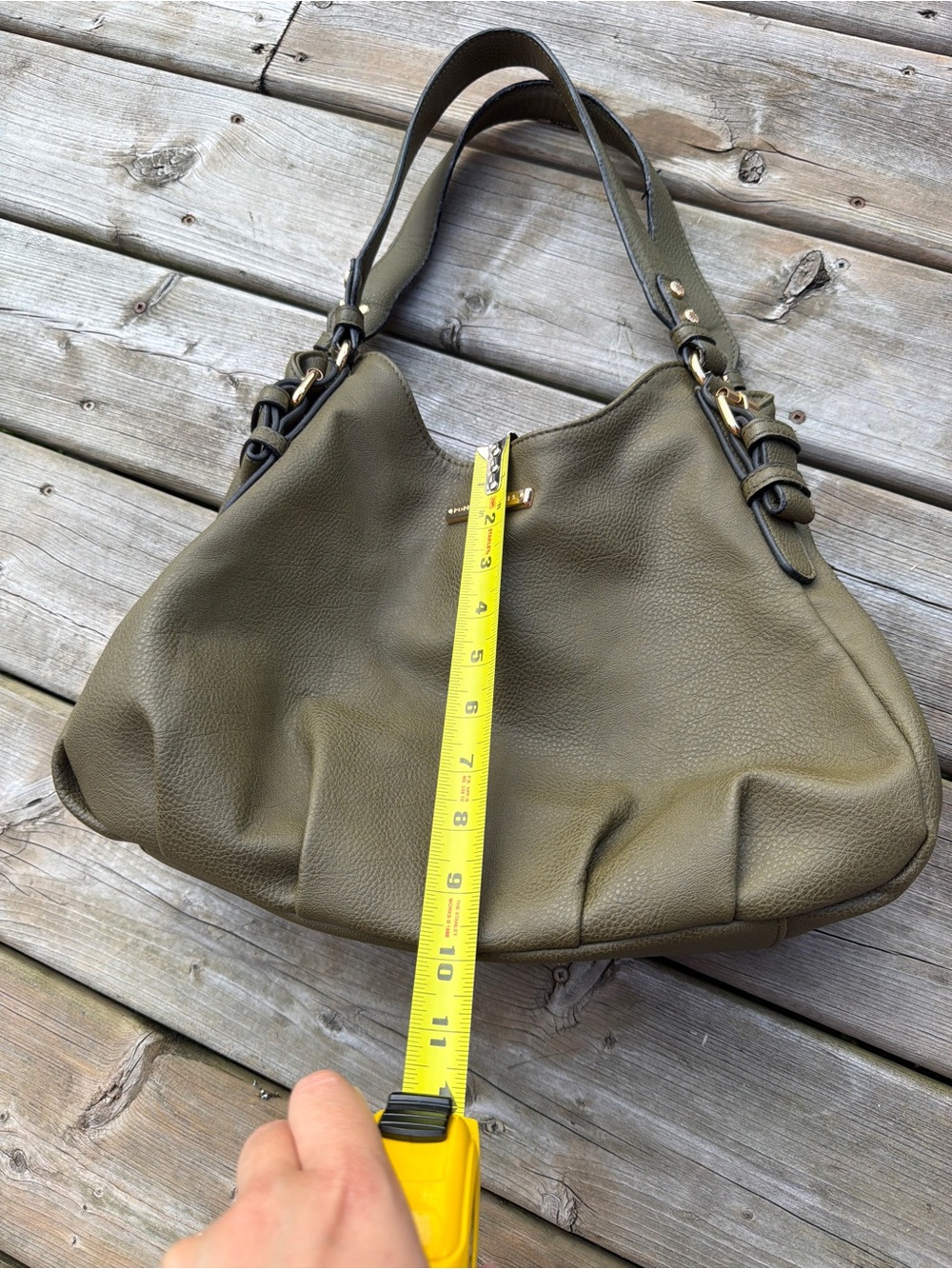 Poppy & Peonies Olive Green Hobo Shoulder Bag - Picture 4 of 16